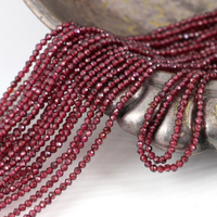 Granat kula fasetowana 2mm [sznur 39cm]