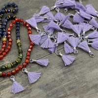 Mini chwost ze srebrnym ogniwem i tulejką liliowy 12x2mm [4szt]