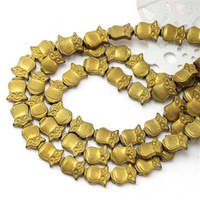 Hematyt stary mosiądz sówka matowa 10mm