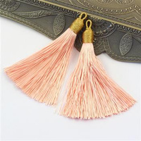 Chwost wiskozowy w czapeczce morelowy 80x10mm