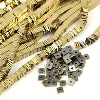 Hematyt dysk heishi 4x1mm LIGHT GOLD [1/2 sznura - 205szt]