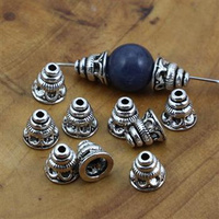Metalowa czapeczka ozdobny stożek srebrny 7x7mm