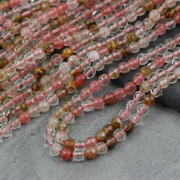 Kwarc malinowy z tygrysim kula fasetowana 4mm [sznur 38cm]