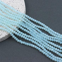 Kryształek szklany oponka fasetowana turkusowa 4x3mm [sznur 42cm]