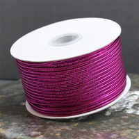 Sznurek sutasz chiński 3mm fuksja metalizowany [1 szpula]