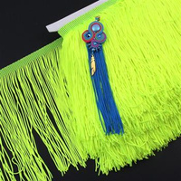 Frędzle na taśmie żółte neon 15x50cm