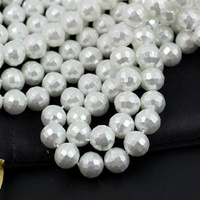 Perła seashell kula biała fasetowana 10mm