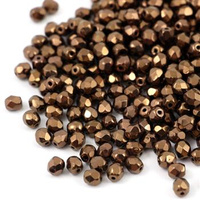 Fire Polish 4mm Jet Bronze [40szt]