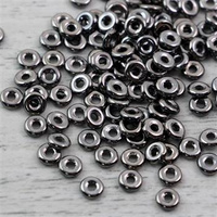 O bead donut 4x1mm Jet Full Chrome [2,5g]