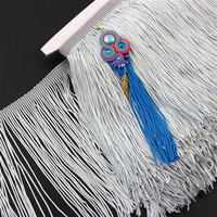 Frędzle na taśmie srebrne 15x50cm