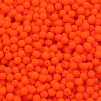 Round Beads Mat Velvet Neon Orange 4mm [50szt]