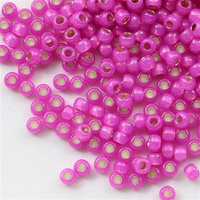 Toho Round 8/0 Silver-Lined Milky Hot Pink  [10g]