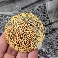 Zawieszka ażurowa złota drzewo stal szlachetna Gold 60mm