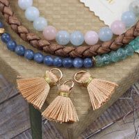 Chwost wiskozowy beżowy z ogniwem 20x6mm