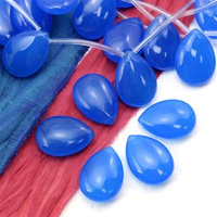 Jadeit łezka niebieska 25x18mm