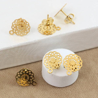 Bigle sztyfty ażurowe z barankami stal szlachetna pozłacana 10mm [para]