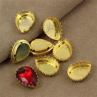 Oprawa do przyszywania złoty koszyczek łezka 18x13mm