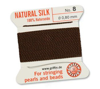 Griffin Nici jedwabne z igłą brown 0,80mm [2m]