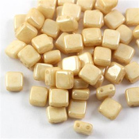 Square 6x6mm Alabaster Champagne Luster [10szt]