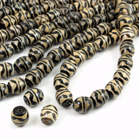 Agat tybetański etno beczka 15x14mm