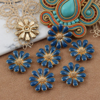 Element ozdobny kwiatek emaliowany morski 18mm