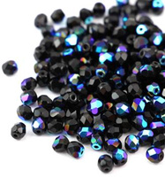 Fire Polish 4mm Jet AB [40szt]