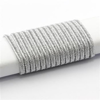 Sznurek sutasz Pega 3mm metalizowany srebrny [1 metr]