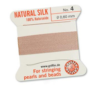 Griffin Nici jedwabne z igłą light pink 0,60mm [2m]