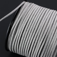 Rzemień zamszowy płaski szary 3x1mm [1metr]