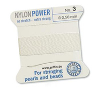 Griffin Nici nylonowe z igłą white 0,50mm [2m]
