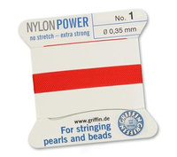 Griffin Nici nylonowe z igłą red 0,35mm [2m]