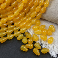 Jadeit żółty kropla gładka 12x8mm