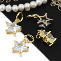 Zawieszka metalowa mosiądz złocony gwiazdka w oprawie 11mm