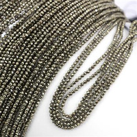 Piryt złoty kula fasetowana 2mm [sznur 39cm]