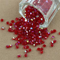 Preciosa Bicone Bead Rondelle Light Siam AB 4mm [20szt]