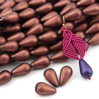 Drop Beads Velvet Dark Bronze 18x11mm [4szt]