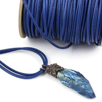 Rzemień skórzany szyty granatowy 2,5x3,5mm [50cm]