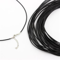 Baza naszyjnika z zapięciem czarny rzemień 2mm - 50+5cm