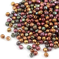 Fire Polish 3mm Metallic Purple Iris Gold [40szt]