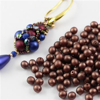 Round Beads Velvet Dark Bronze 4mm [50szt]