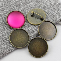 Baza broszki do wklejania okrągła mosiężna 25mm