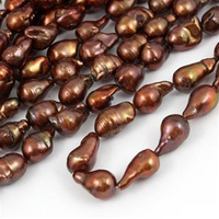 Perła słodkowodna baroque brązowa podłużna