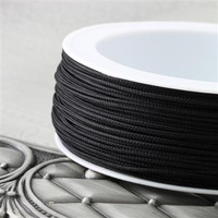 Sznurek wiskozowy czarny 1mm Pega [1 metr]