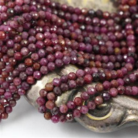 Rubin kula fasetowana 3,5mm [sznur 38cm]