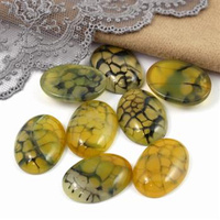 Kaboszon agat wężowy owal zielony 25x18mm