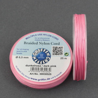 Griffin sznurek nylonowy różowy 0,5mm [1 szpula/25 m]