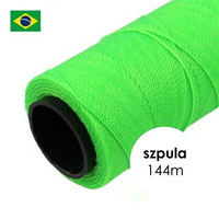 Sznurek do makramy brazylijski woskowany Neon Green 1mm [szpula 144m]