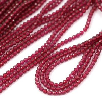 Rubin podgrzewany kula fasetowana 2mm [sznur 39cm]