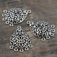 Baza kolczyka ażurowa łezka srebrna 36x26mm [1szt]