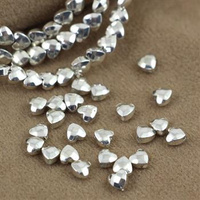 Hematyt srebrne serce fasetowane 4mm [10szt]